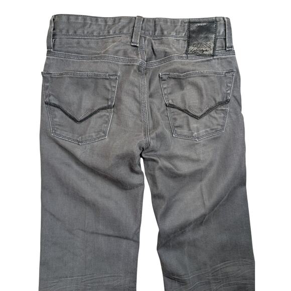 Guess Jeans Mens (28) 28x32 Gray Lincoln Slim Straight Distressed Jeans Y2K - Picture 1 of 11